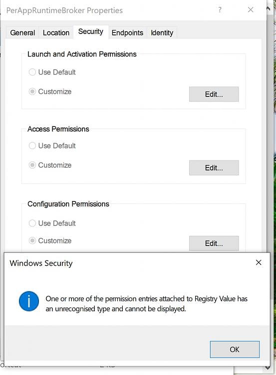 Event 10016 warning for PerAppRuntimeBroker s-security-warnings-one-more-permission-entries-attached-registry-value-has-unrecognized-type-ca.jpg