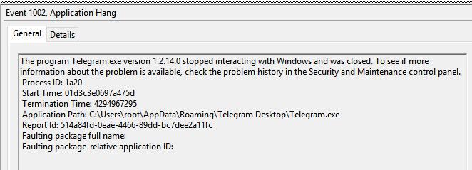 Event viewer logs critical error - Telegram messenger freezes s1ykySC.jpg