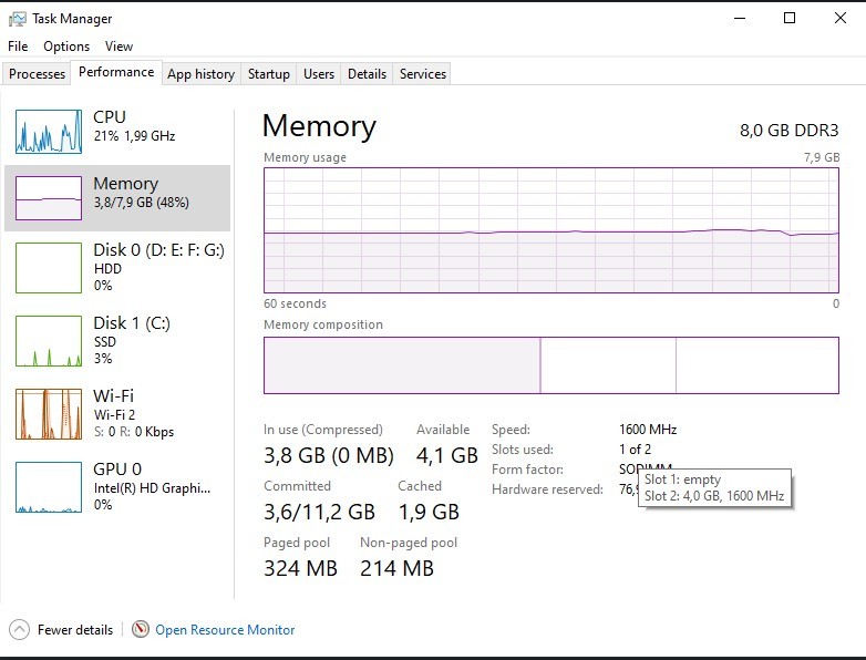 Task manager said i used 1 of 2 ram slots though i have put 2 ram bars in the mainboard S6UkdLk6%2F%2BQ3xGpxKp7HPgWemvxxB4K8bONCeHxS1f%2FzoqXsaj5ENswzY4ifUefvGJCv8SLbfLlUSUayIlAqyiY%3D.jpg