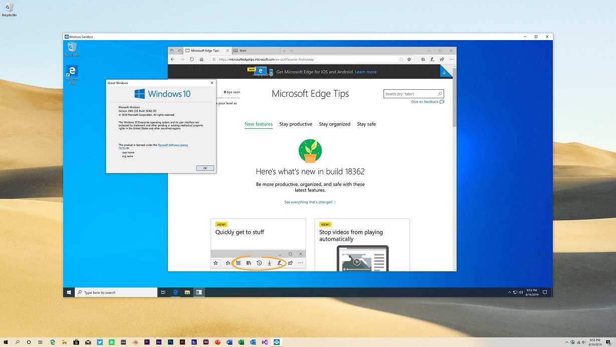 A closer look at Sandbox feature in Windows 10 May 2019 Update Sandbox.jpg