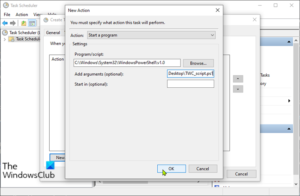 How to schedule PowerShell script using Task Scheduler in Windows 10 Schedule-PowerShell-script-using-Task-Scheduler-300x196.png