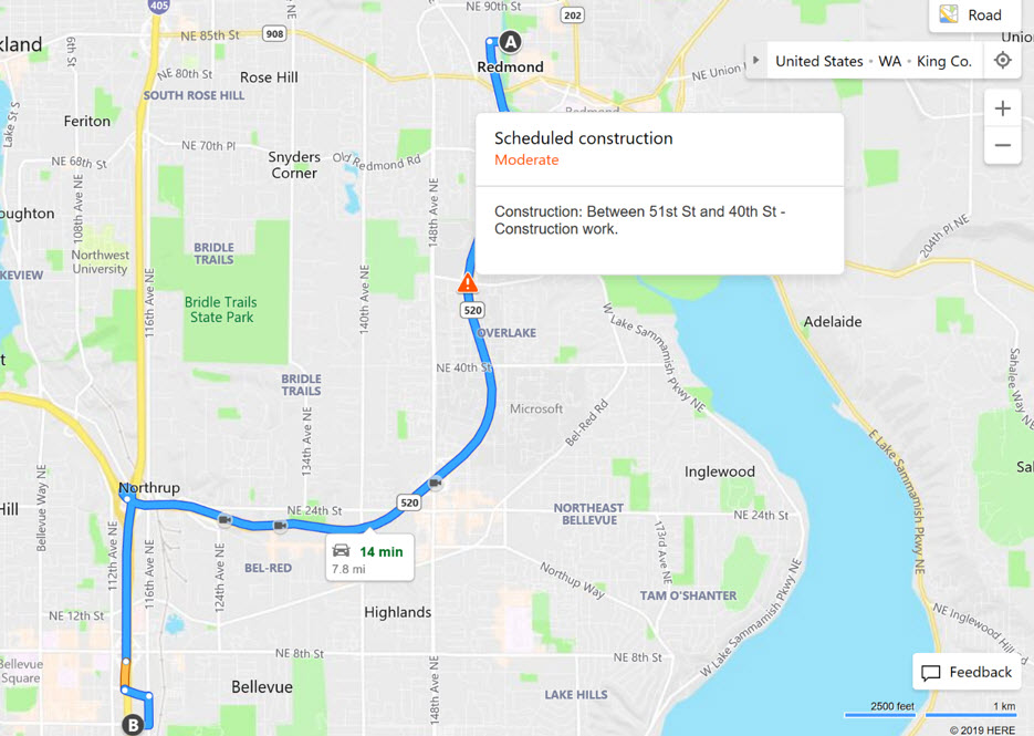 Bing Maps Routing made easier with traffic camera images and more ScheduledConstructionScreenshot_BingMaps.jpg
