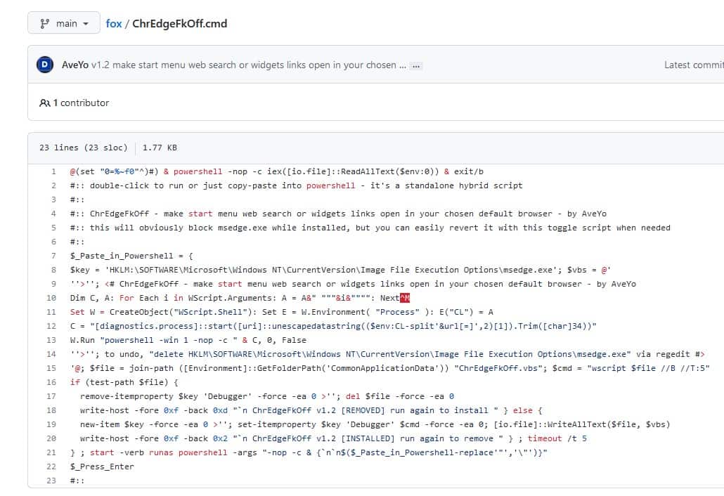This simple script will make Windows 11 Start Menu web searches open in your default browser script-to-disable-web-search-in-windows-11.jpg