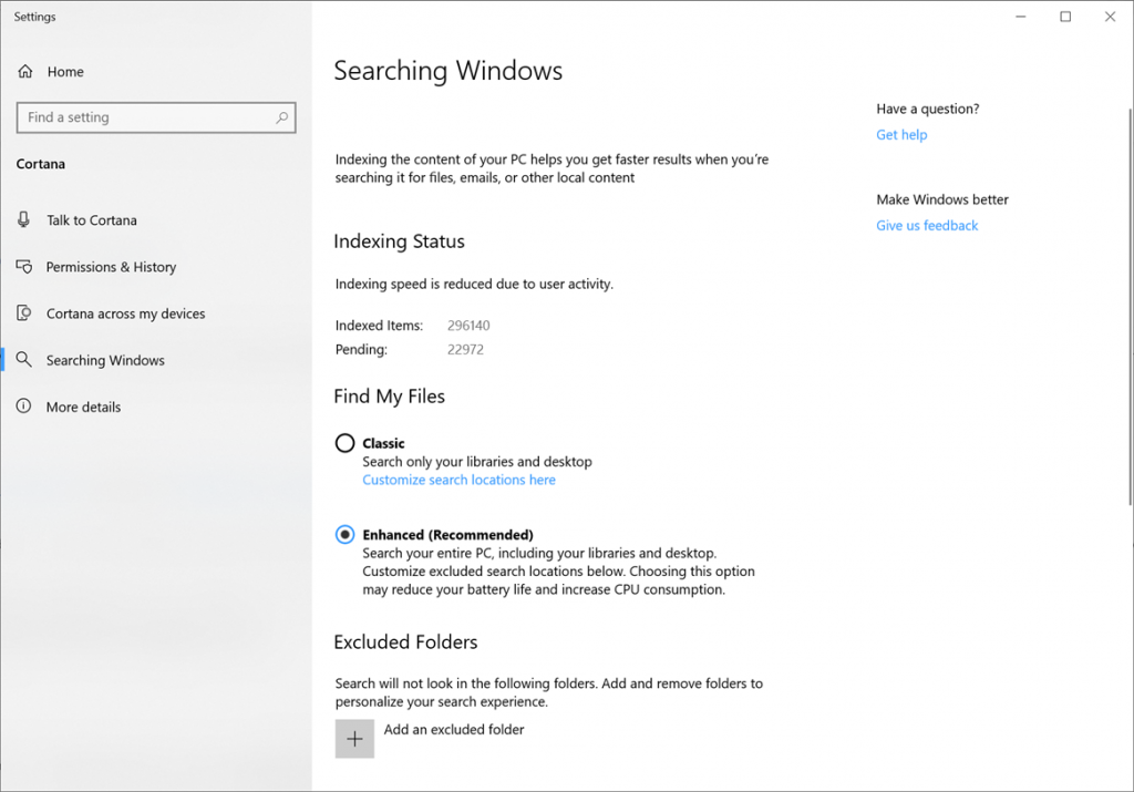 What is new for Windows 10 May 2019 Update version 1903 search-index.png