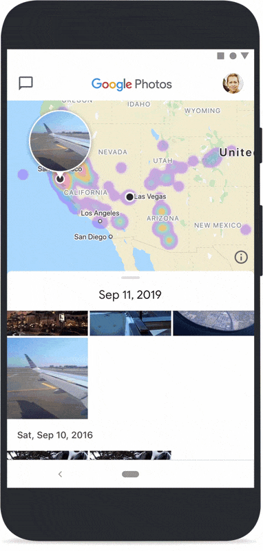 New redesigned Google Photos with new tabs, map view, and icon Search_tab_Map_View.gif