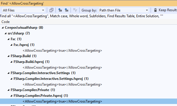 .NET Core tooling update for Visual Studio 2019 Preview 2 searchprojectnodes.png