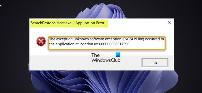 Fix SearchProtocolHost.exe Application Error on Windows 11/10 SearchProtocolHost.exe-Application-Error.jpg
