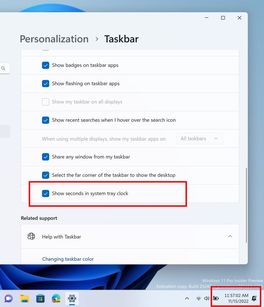 Windows 11 Insider Preview Build 25247 brings some controversial changes to the Start Menu... Seconds-in-the-System-Tray-Clock.jpg