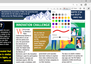 How to use the PDF Tool & Inking Feature in Microsoft Edge select-color-for-highlight-draw-tool-thickness-300x212.png