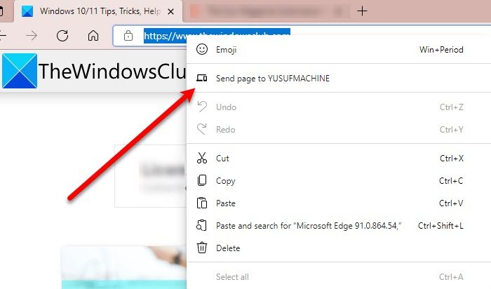 How to Sent Tabs to other devices with Microsoft Edge send-page.jpg