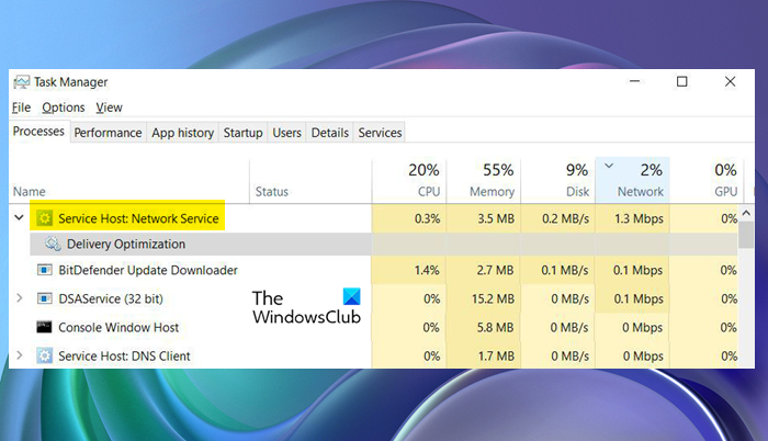 Service Host Network Service High network usage in Windows 11/10 service-host.png