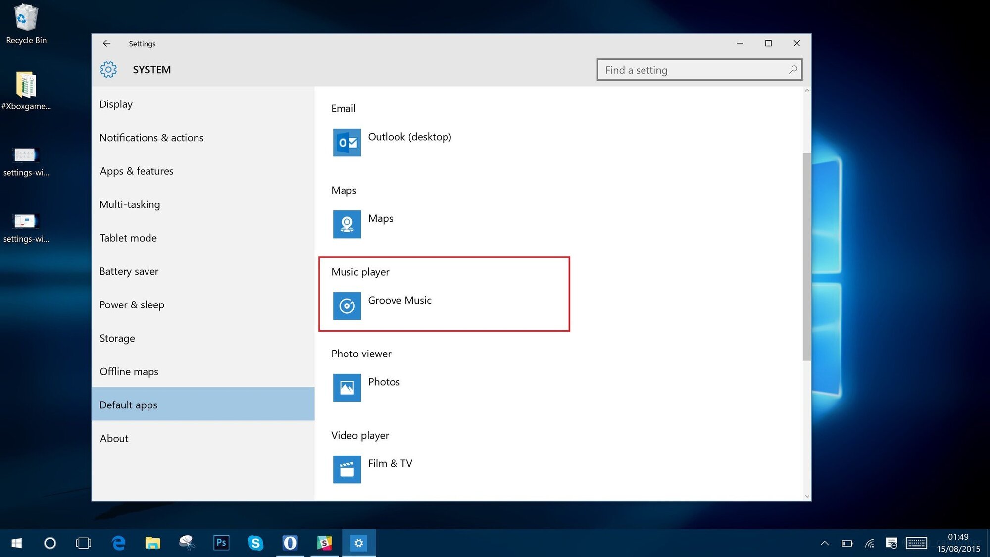 windows setting close when set default video player settings-windows10-music-player.jpg