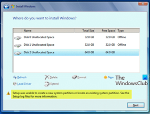 Setup was unable to create a new system partition or locate an existing system partition Setup-was-unable-to-create-a-new-system-partition-300x229.png
