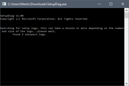 Microsoft updates its Windows Update diagnosis tool SetupDiag and includes it in Windows Setup setupdiag.png