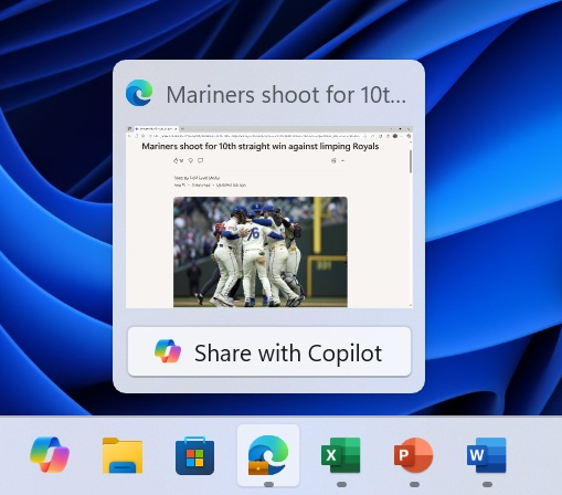 Sorry Microsoft, Windows 10 taskbar is still better than Windows 11, and here’s why Share-with-Copilot-on-the-taskbar.png