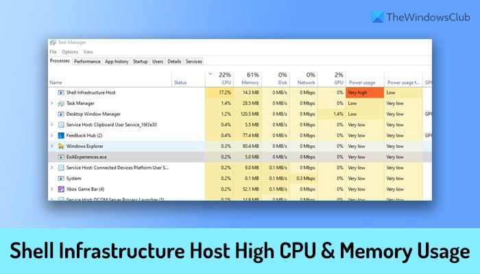 Shell Infrastructure Host high CPU and Memory usage in Windows 11/10 shell-infrastructure-host-high-cpu-memory-usage.jpg
