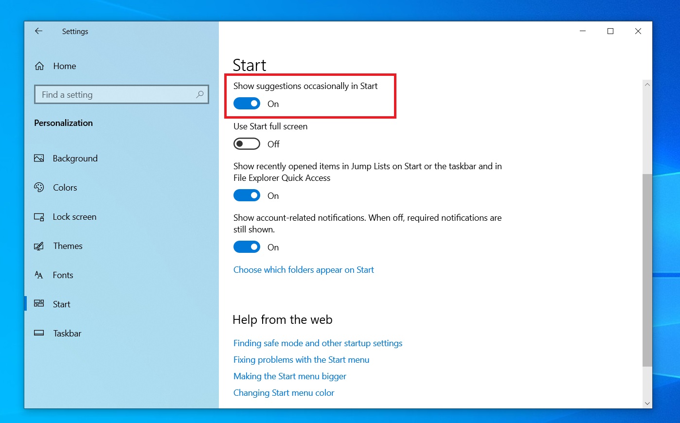 Windows 10 KB5046714 out with fixes, direct download .msu show-app-suggestions-in-start-windows-10.jpg