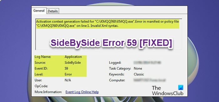 Fix SideBySide Error 59 on Windows computers SideBySide-Error-59-Activation-context-generation-failed.jpg