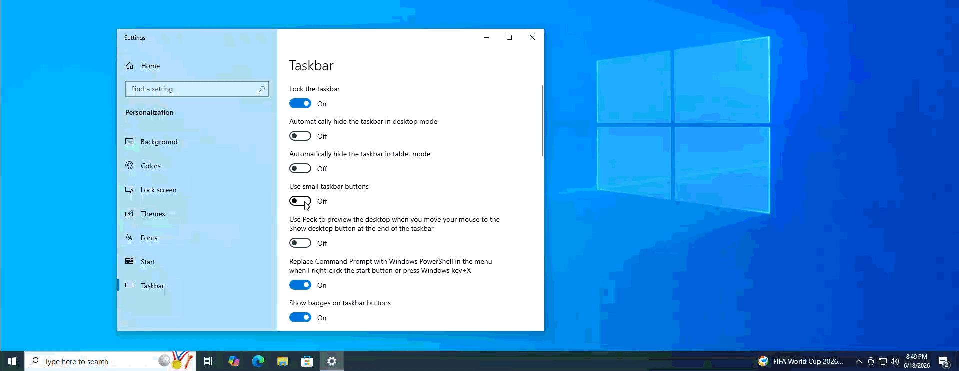 Sorry Microsoft, Windows 10 taskbar is still better than Windows 11, and here’s why Smaller-Taskbar-in-Windows-10.gif