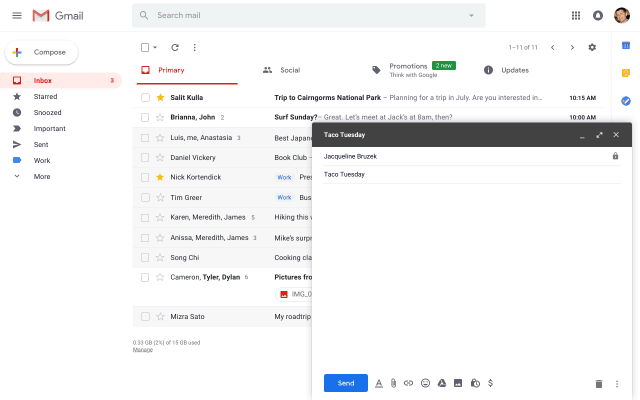 New Gmail compose formatting and download options for G Suite users Smart-compose_Taco_Tuesday.gif