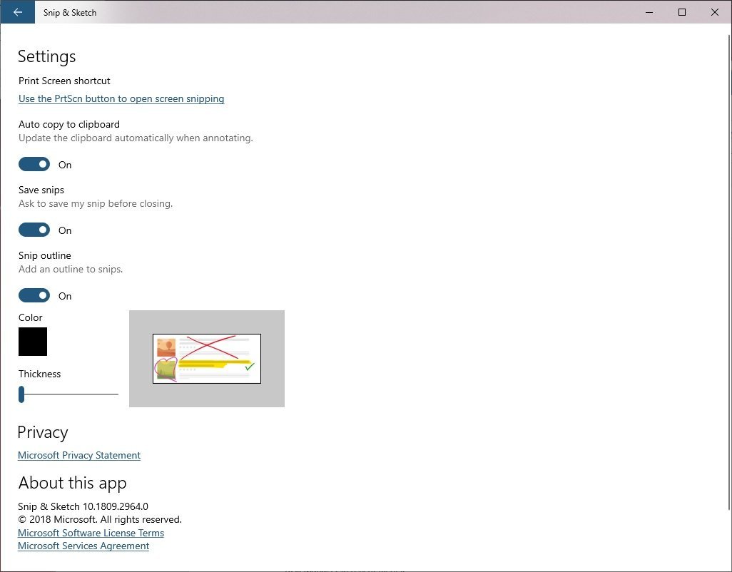 Microsoft announces new features for Windows 10 Snip & Sketch app Snip-and-Sketch-settings-page.jpg