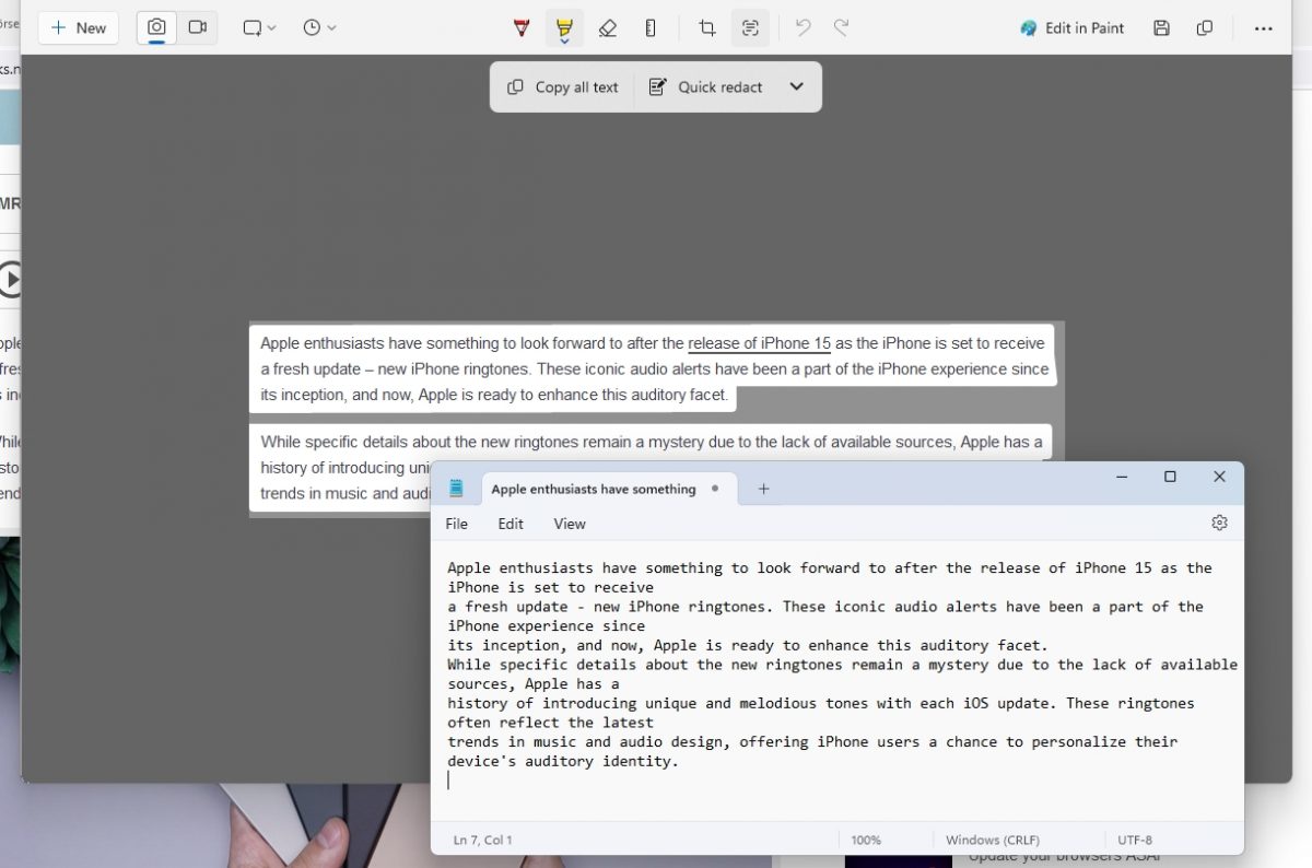 Windows 11's Snipping Tool is getting a text recognition feature called Text Actions Snipping-Tool-text-actions-copy-and-paste-scaled.jpg