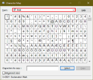 How to use Special Characters and Letters in Windows 10 special-characters-character-map-300x260.png