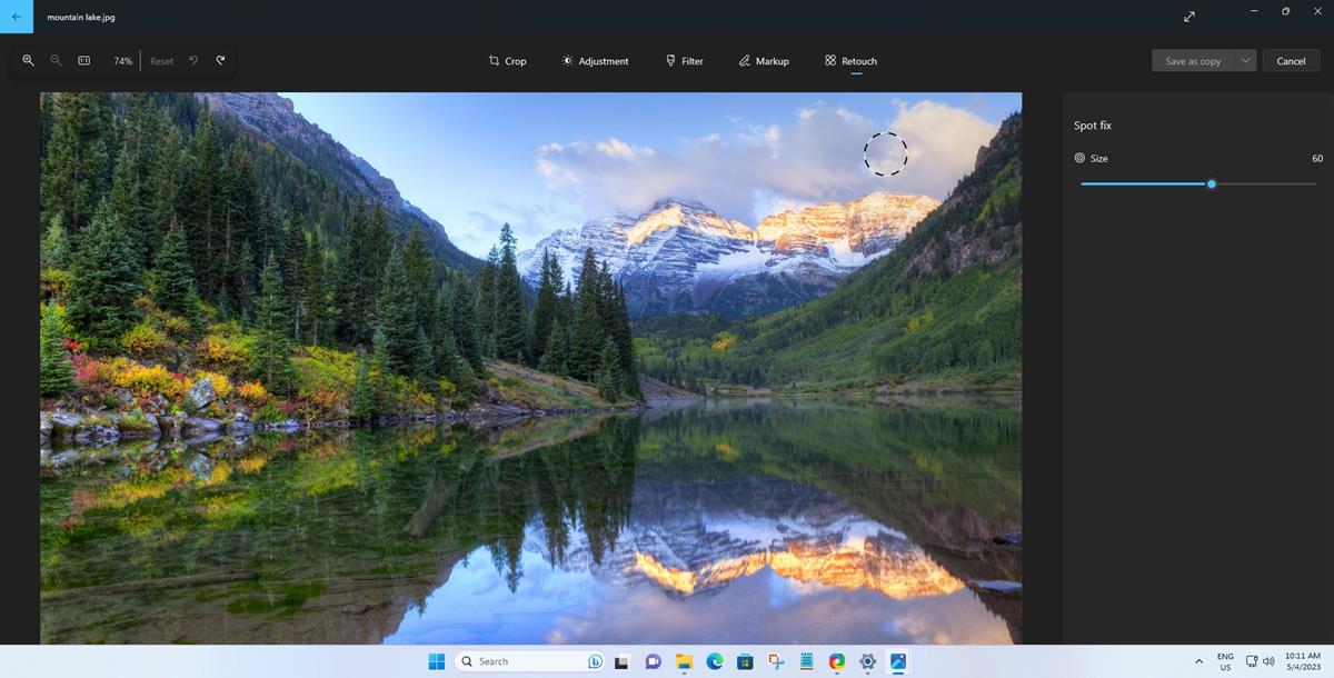 Photos app for Windows 11 insiders adds Slideshow, Timeline Scrollbar and Spot Fix spot-fix-in-photos-app-1.jpg