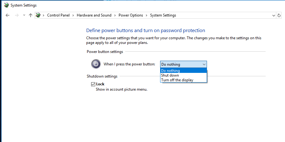 How to Lock windows 10 laptop with power button? SQHnd.png