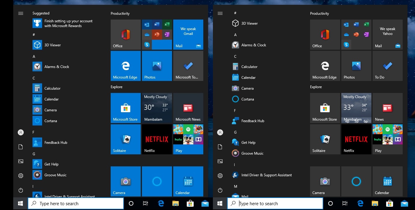 A closer look at Windows 10’s new Start Menu design Start-menu-comparison.jpg
