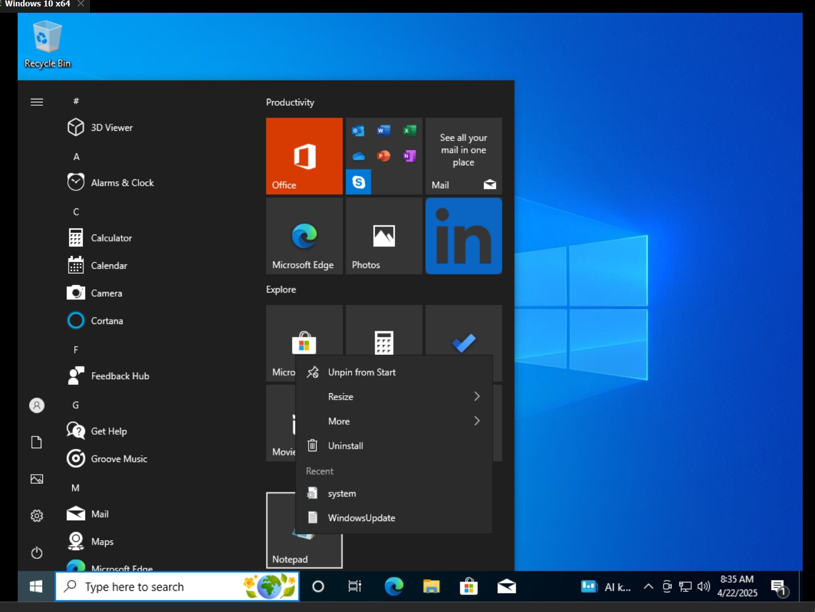 Windows 10 removes Start menu jump lists (file list) for tiles in April 2025 Update start-menu-jumplist-windows-10.jpg