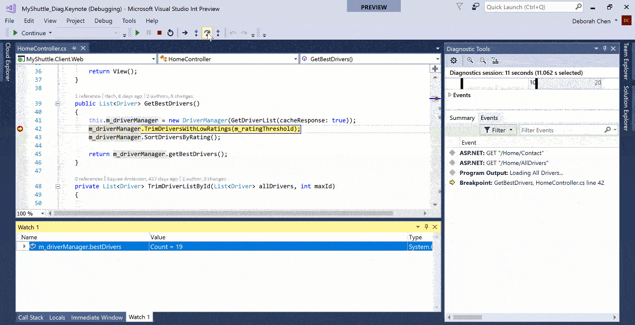 New Visual Studio 2017 version 15.8 Step-Back-Forward-Buttons.gif
