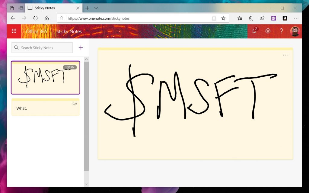 Sticky Notes 3.1 now available to Windows 10 version 1803 and higher StickyNotesWeb.jpg