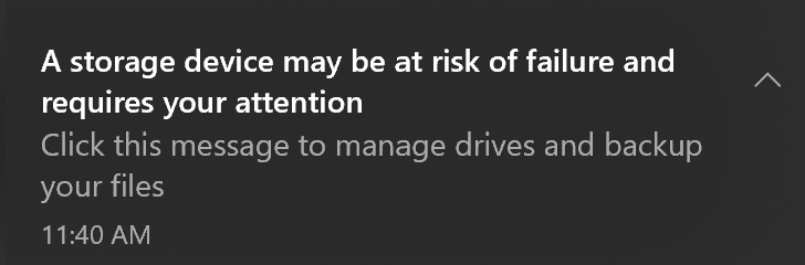 Windows 10 gets storage health monitoring feature and more Storage-health-notification.jpg