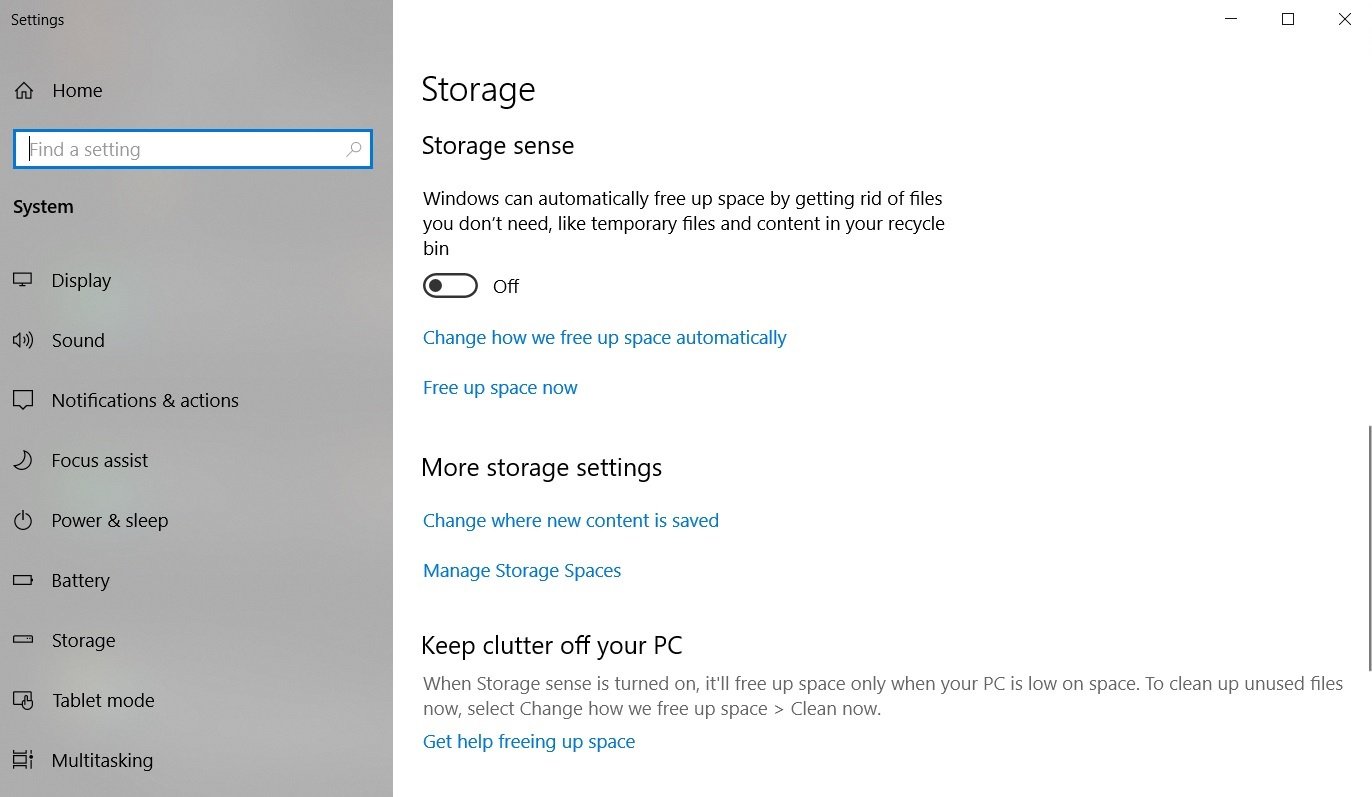 Disk Cleanup can now wipe your downloads folder in Windows 10 version 1809 Storage-settings.jpg