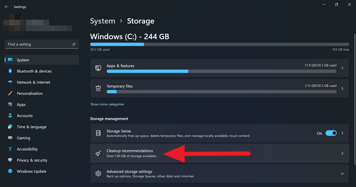 How to use Cleanup Recommendations on Windows 11 to Clear Disk Space Storage-Settings-on-Windows-11.png