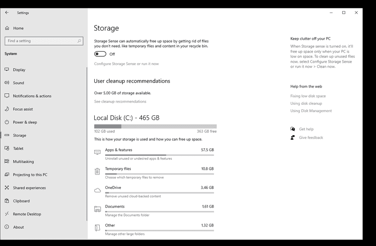 First look at new Archive Apps feature of Windows 10 storage-unused-apps.png