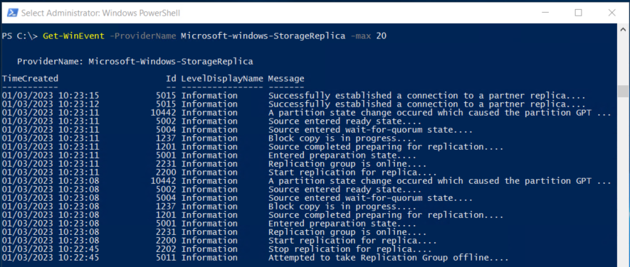 Fix: Storage Replica warning Events 10448 Storage Replica has failed an application IO StorageReplica_2.png