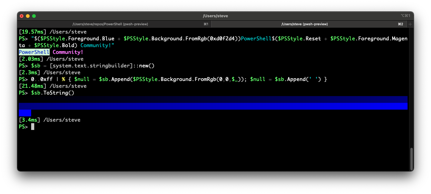 PowerShell 7.2.0 preview 2 released String-FromRGB.png