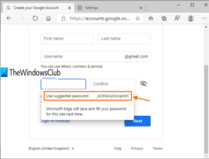 How to Disable or Enable Suggested Passwords in Edge browser in Windows 10 strong-password-suggestion-box-visible-in-microsoft-edge-300x229.png