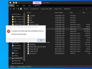 The stub received a bad data error message on Windows 10 stub-recieved-bad-data-300x225.jpg