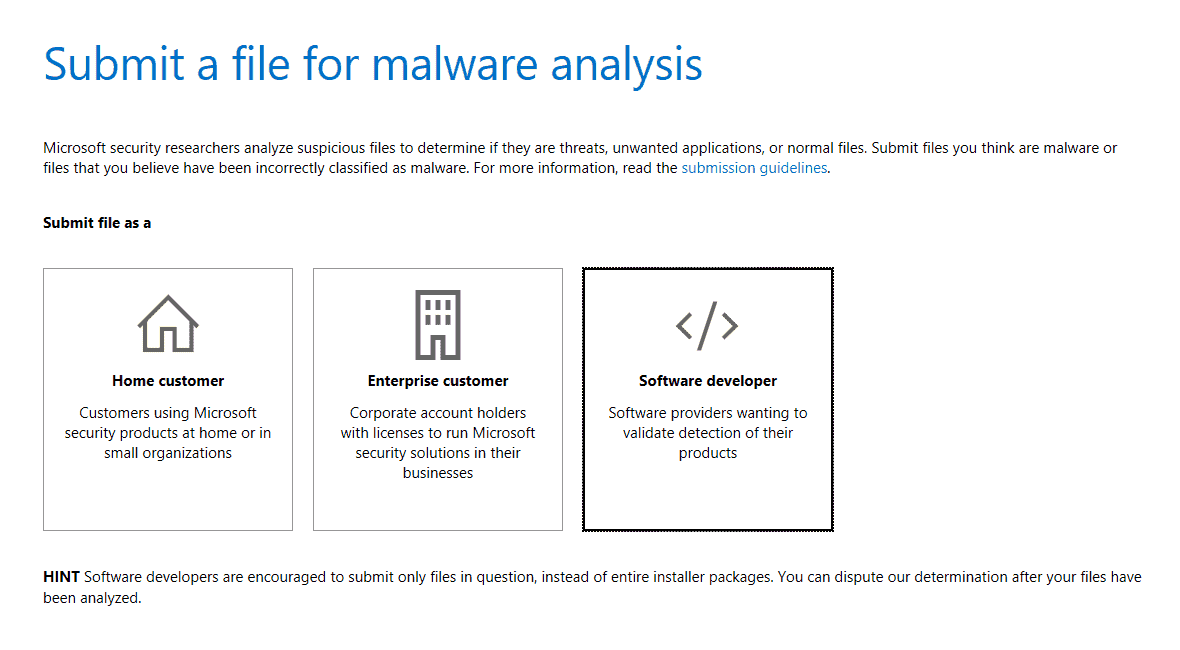 Windows Defender ATP partnering w/ industry to reduce false positives submit-file-for-malware-analysis-2.png