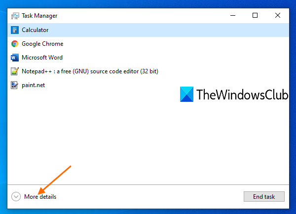 How to check if a process is running with admin rights in Windows 10 switch-to-More-details-view-mode-for-Task-Manager.png
