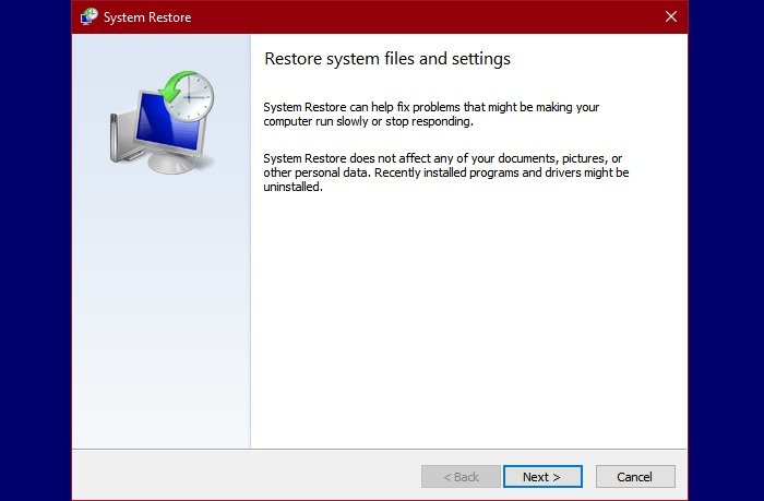 Windows 10 Settings app crashing system-restore-next.jpg