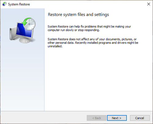 How to perform System Restore when Windows 10 won’t boot to desktop System-Restore-window.png