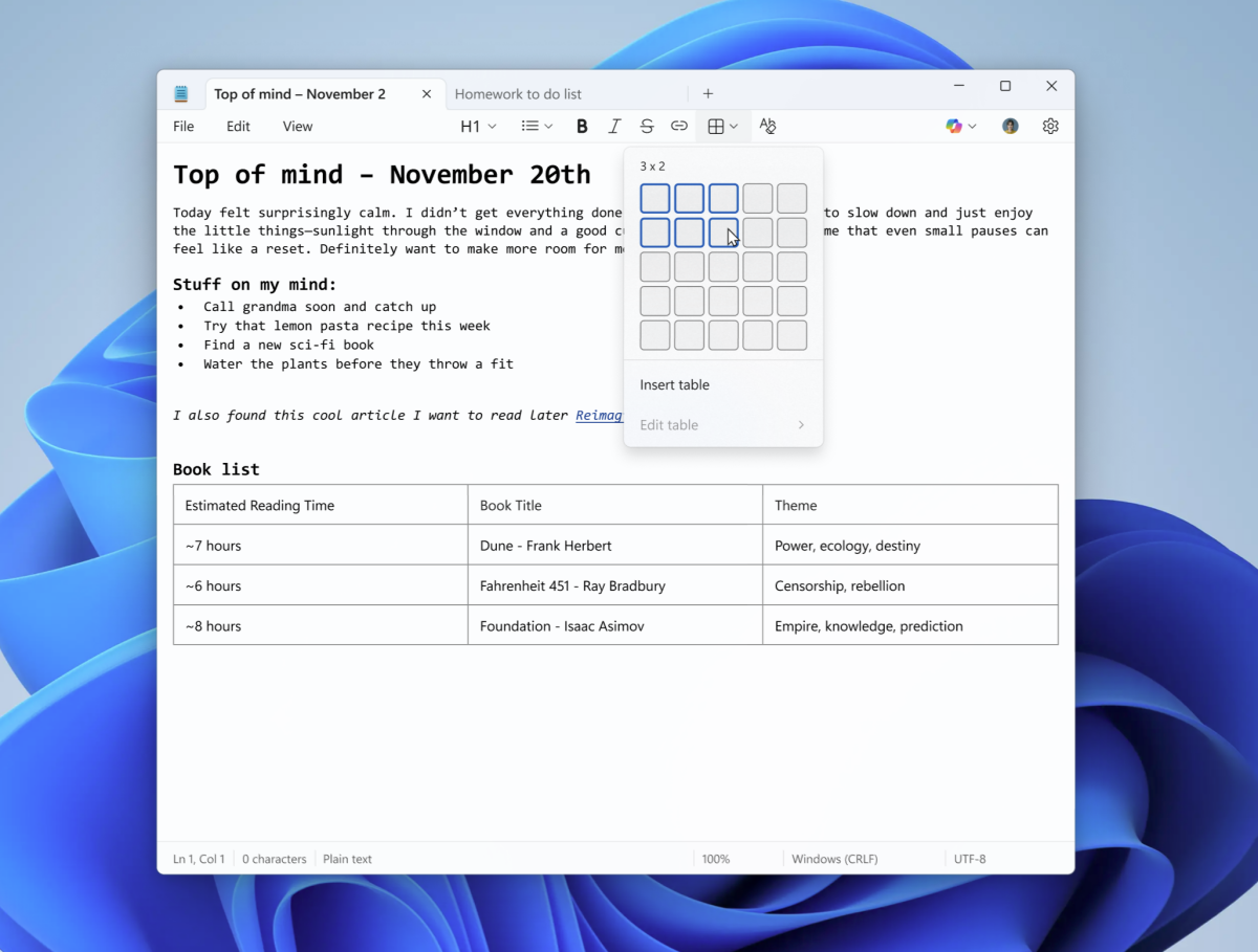 Windows 11 Notepad is getting Tables, streaming AI results Tables-in-Notepad-Windows-11.png