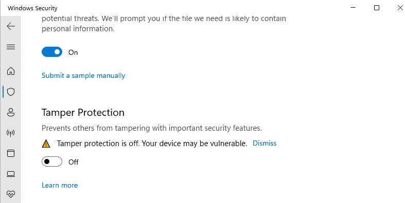 How to Disable Microsoft Defender Antivirus in Windows 11 tamper-protection-off.png