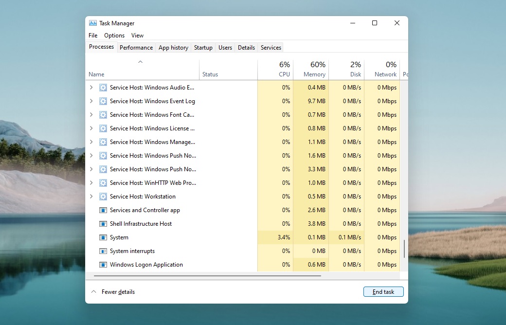 Windows 11 screenshots: Rounded corners, File Explorer, Action Center Task-Manager-on-Windows-11.jpg