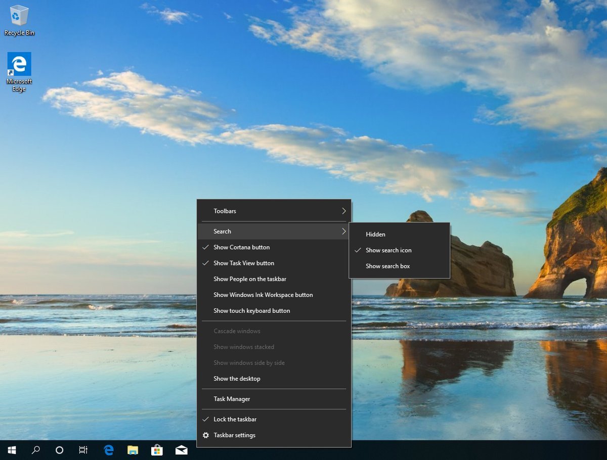 Windows 10 19H1 will separate Windows Search from Cortana Taskbar-in-Windows-10-19H1.jpg
