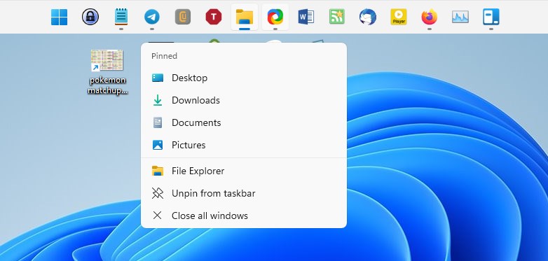 Move the Windows 11 Taskbar to the top and change the icon size with Taskbar11 Taskbar11-context-menu.jpg